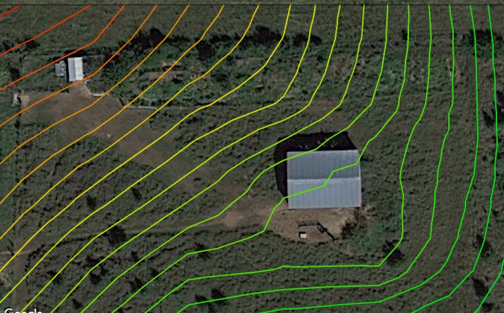 land with contours